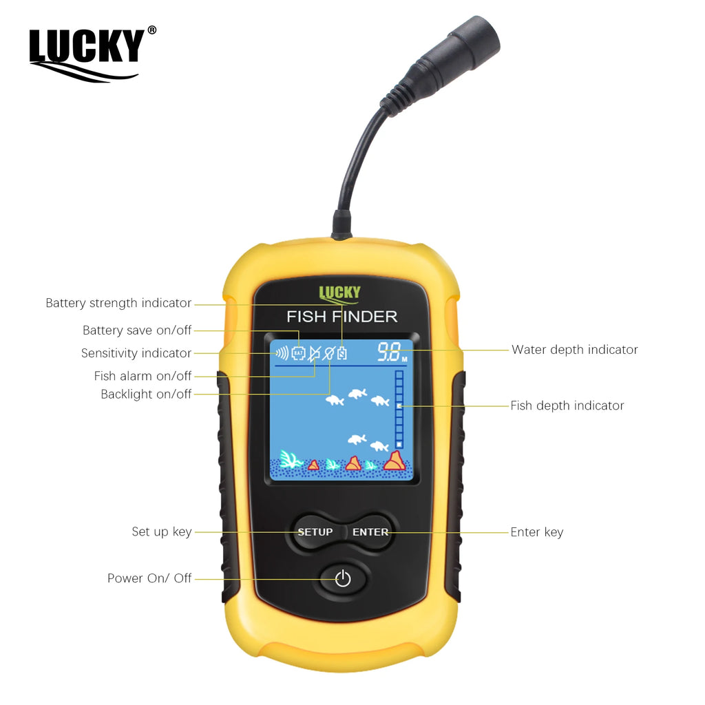 Portable Sonar Fish Finder 100M – Alarm & Echo Sounder for Lake & Sea