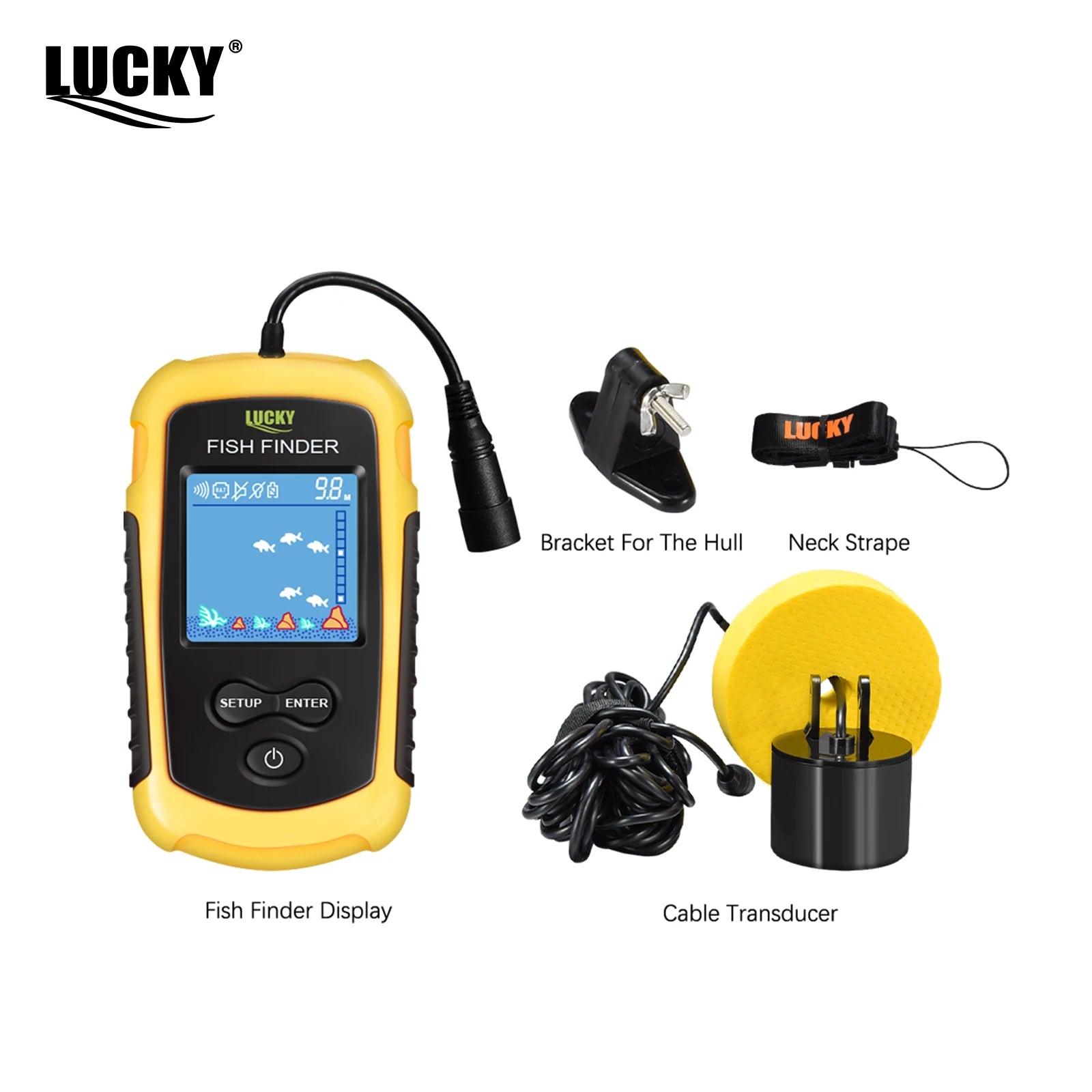 Portable Sonar Fish Finder 100M – Alarm & Echo Sounder for Lake & Sea