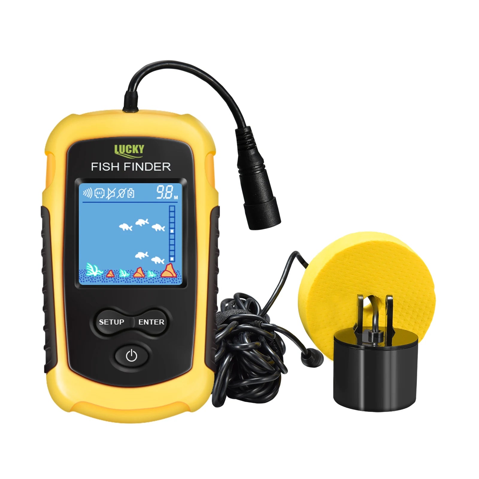 Portable Sonar Fish Finder 100M – Alarm & Echo Sounder for Lake & Sea