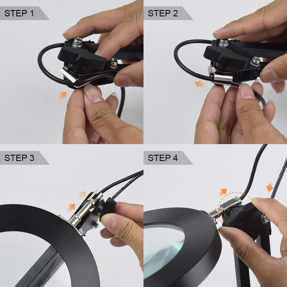 USB Desktop LED Magnifying Lamp for Electronics Repair