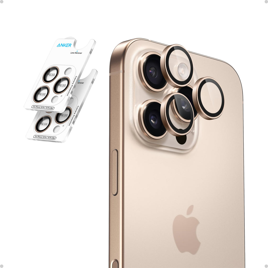 Anker ShieldX Camera Lens Protector for iPhone 16 Pro / 16 Pro Max – HD Glass 2-Pack