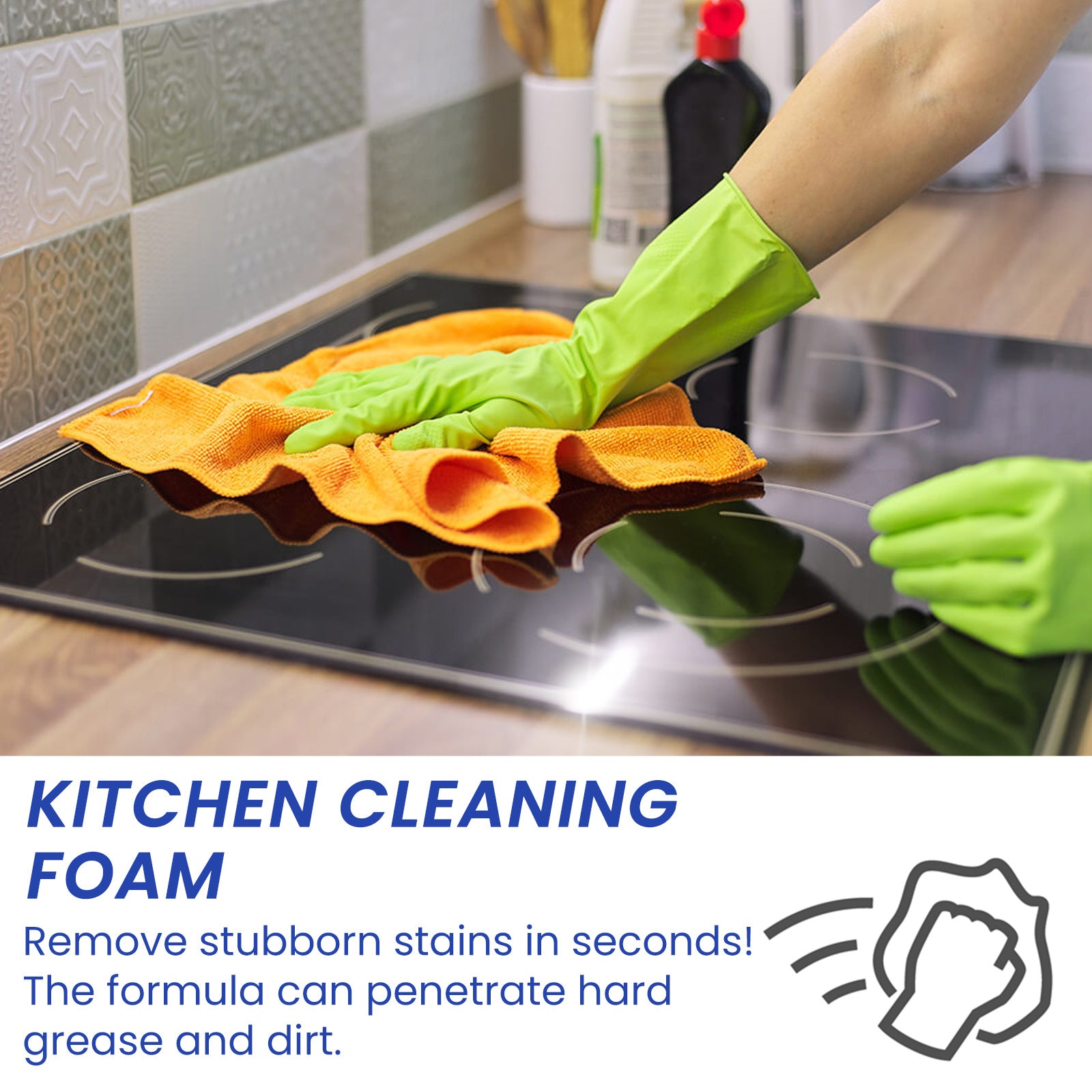 Jue-Fish Kitchen Foam Cleaner for Heavy Grease Stains